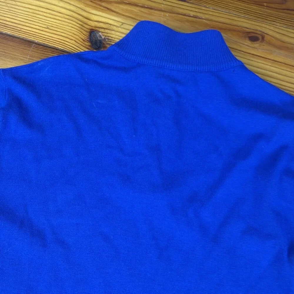 Polo Ralph Lauren Golf 100% Merino Wool Blue 1/4 Zip Sweater XXL Tiny Flaw-photo